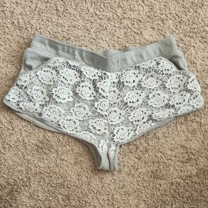 No Boundaries Light Gray Lace Trim Pajama Pants XL 15 - 17